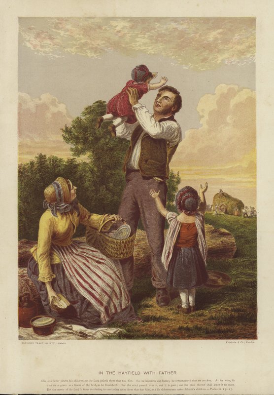 In the Hayfield with Father by English School