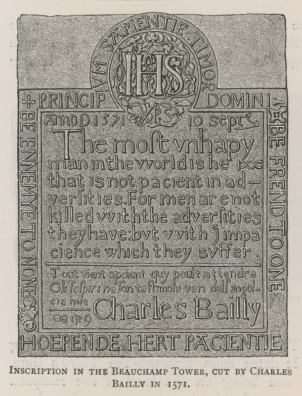 Inscription in the Beauchamp Tower by English School
