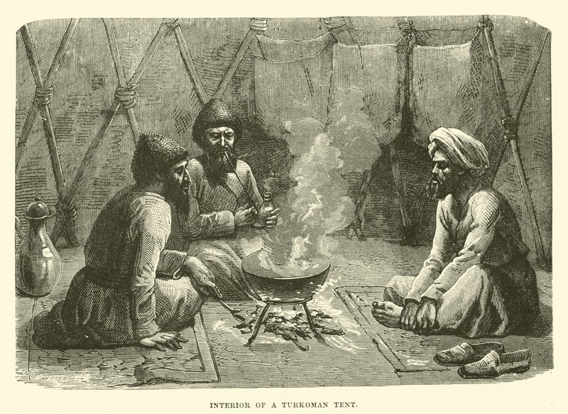 Interior of a Turkoman Tent by English School