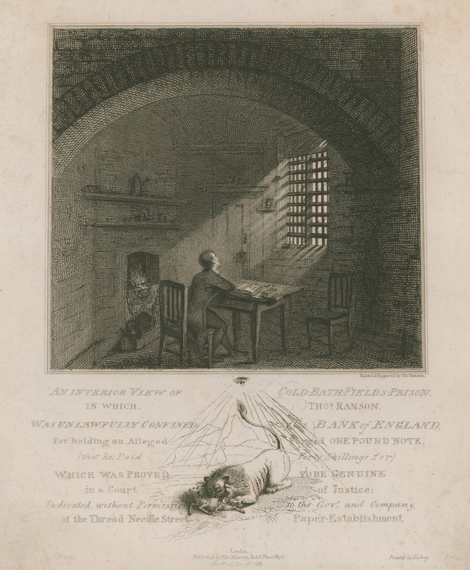 Interior view of Coldbath Fields Prison by English School