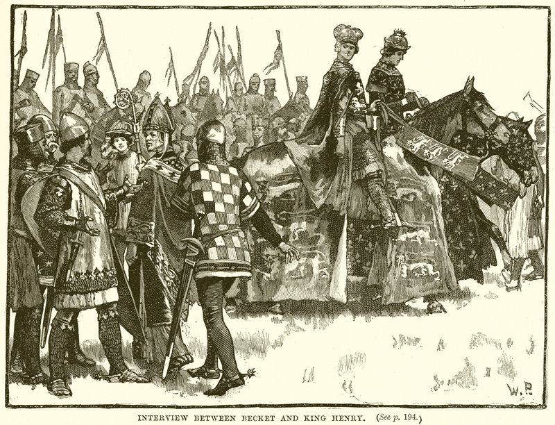 Interview Between Becket and King Henry by English School