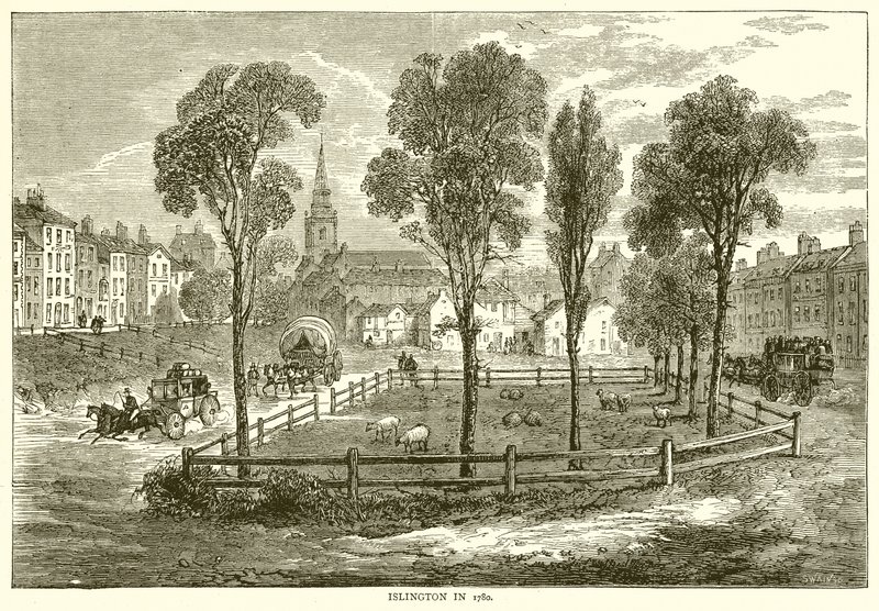 Islington in 1780 by English School