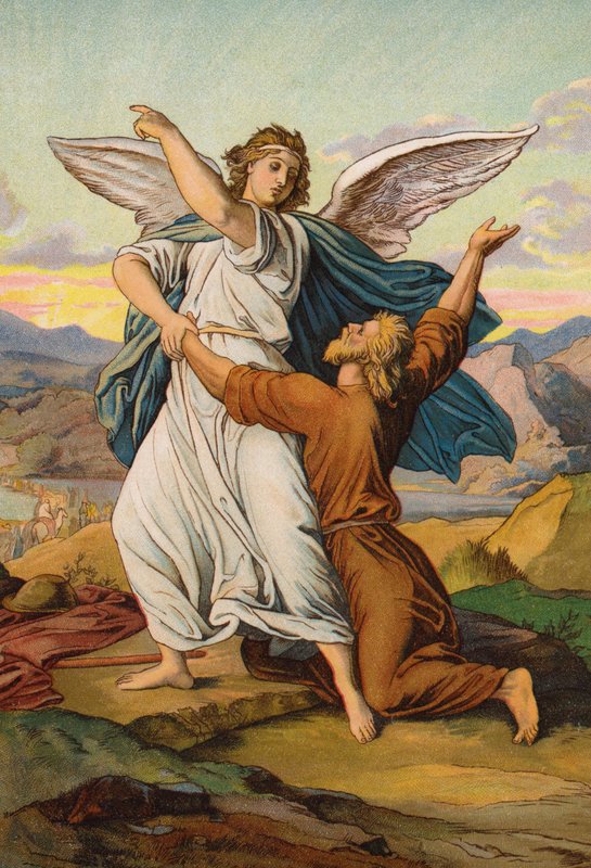 Jacob Wrestling with the Angel by English School