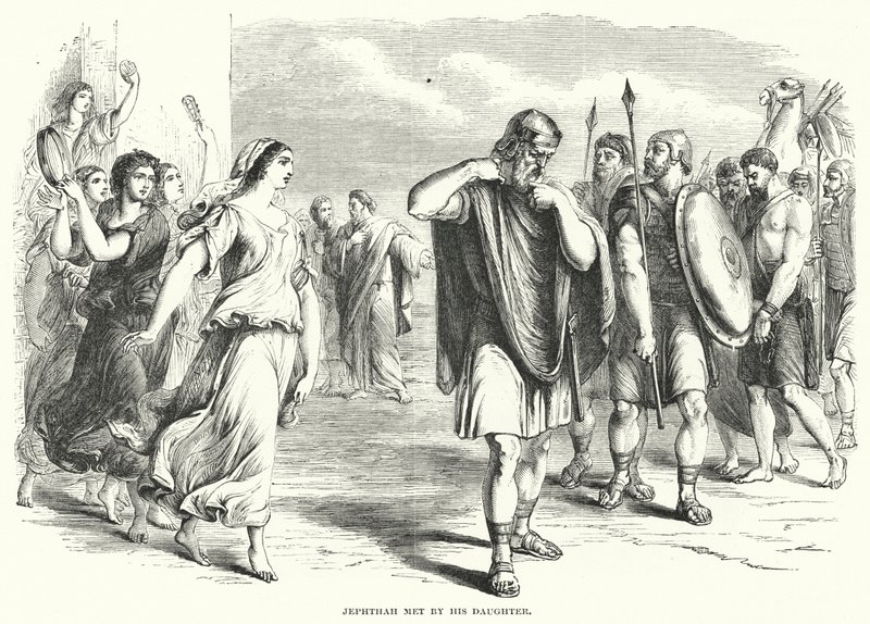 Jephthah Met by His Daughter by English School