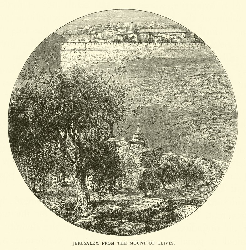 Jerusalem from the Mount of Olives by English School
