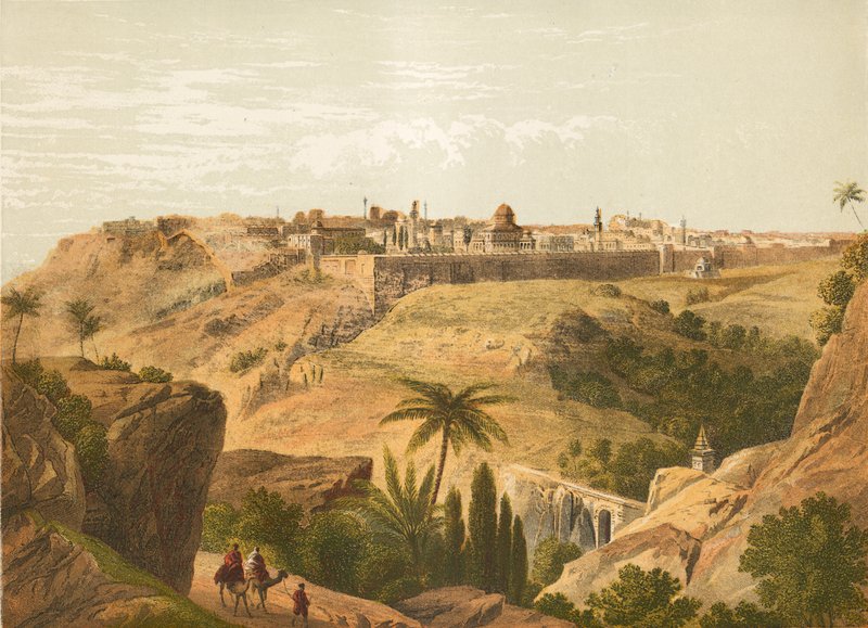 Jerusalem from the Road to Bethany by English School