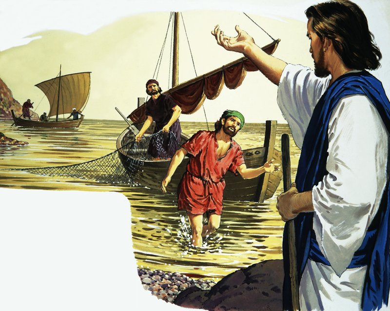 Jesus Christ with fisherman by English School