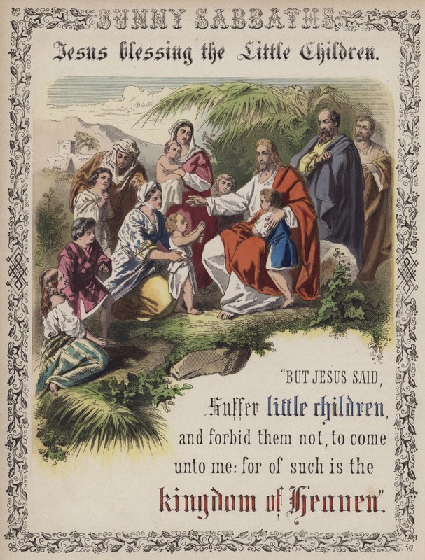 Jesus Blessing the Little Children by English School