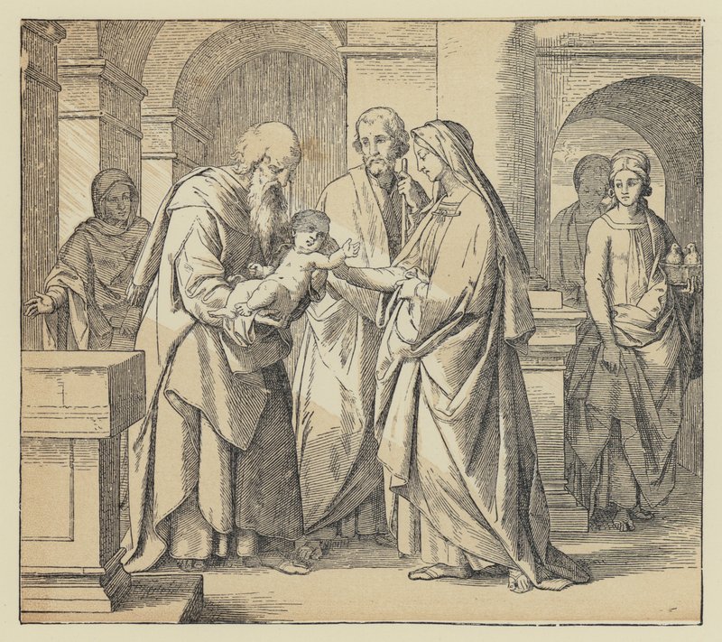 Jesus brought into the Temple by English School