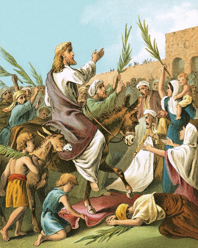Jesus Entering Jerusalem by English School