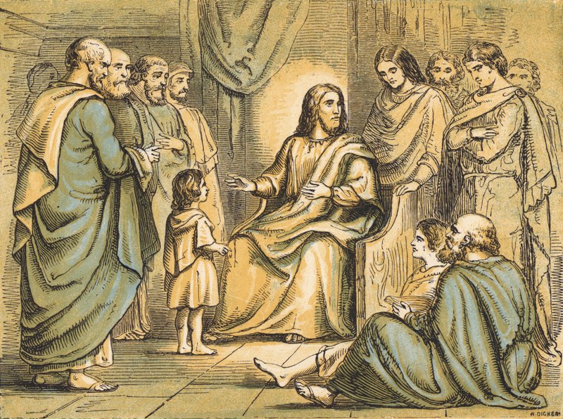 Jesus teaching his Disciples by English School