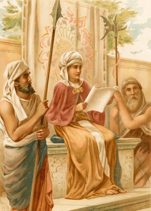 Joash Reading the Law by English School