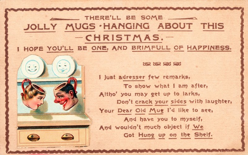 Jolly Mugs on Dresser by English School