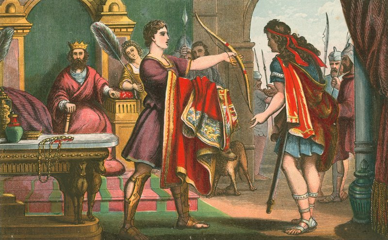 Jonathan Giving David His Sword by English School