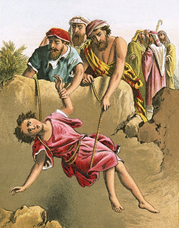 Joseph Cast into the Pit by English School
