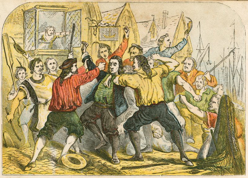 Judge Jefferies Beaten by the Mob by English School