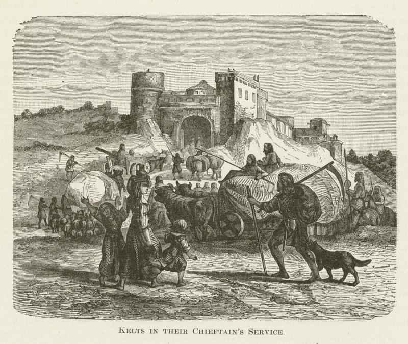 Kelts in their Chieftains Service by English School