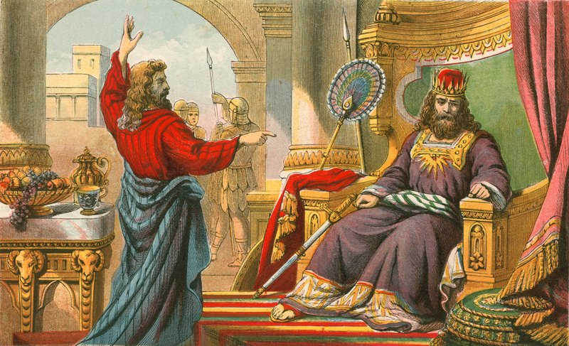 King David Being Rebuked by Nathan by English School