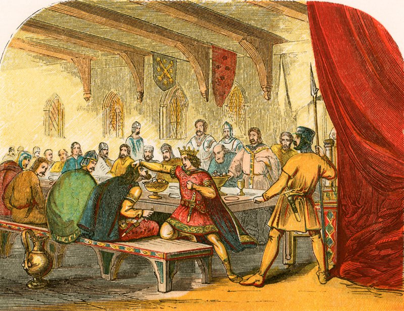 King Edmund and the Robbers by English School