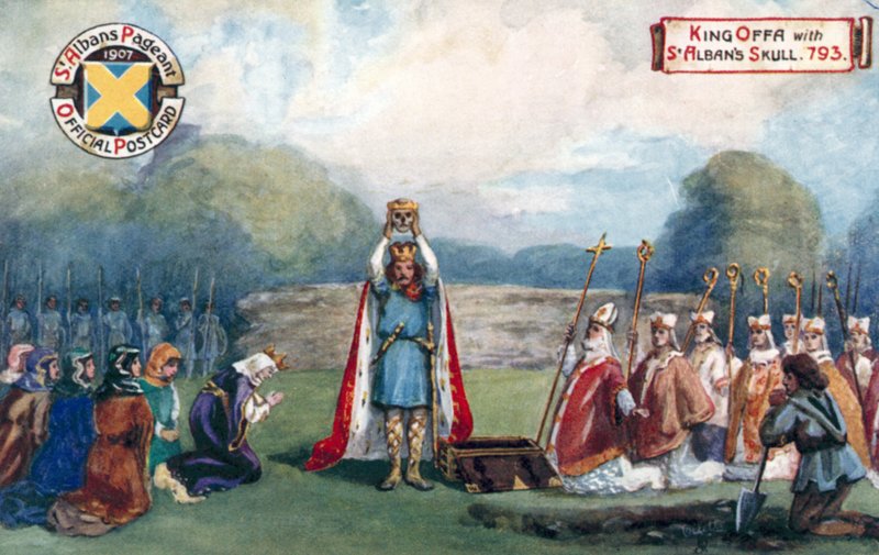 King Offa with St Albans Skull, 793 by English School