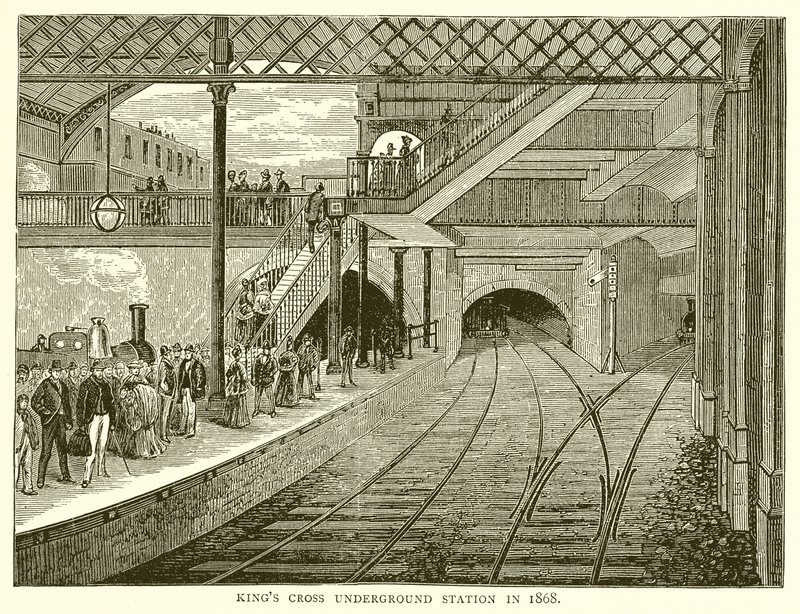 Kings Cross Underground Station in 1868 by English School
