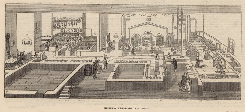 Kitchen of the Conservative Club House by English School