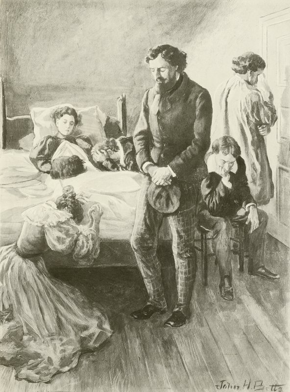 La Boheme, Last Act (engraving) by English School