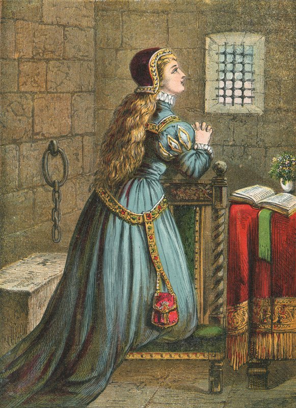 Lady Jane Grey praying by English School