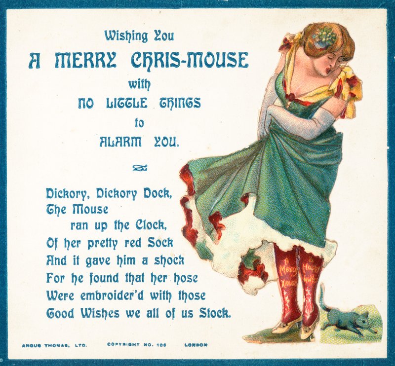 Lady Alarmed at Mouse by English School