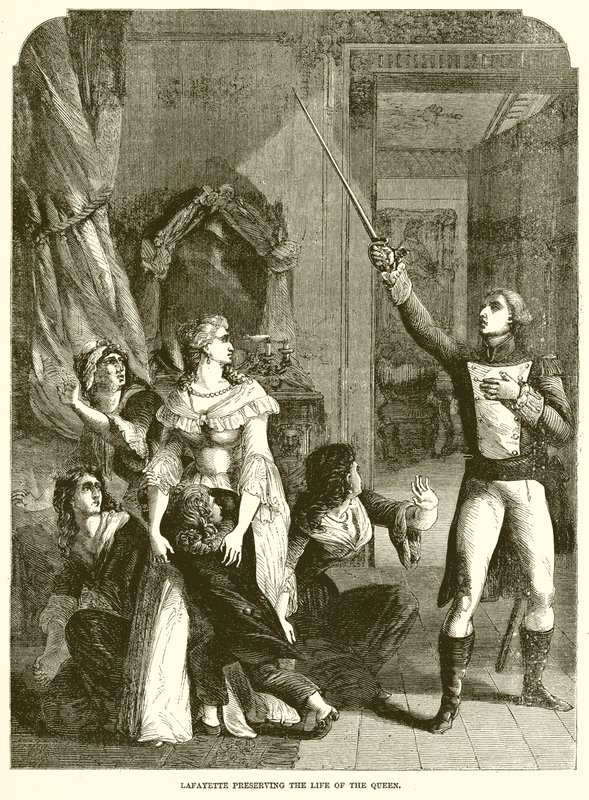 Lafayette Preserving the Life of the Queen by English School