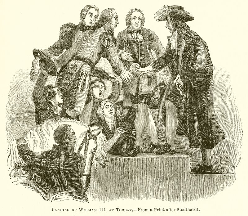 Landing of William III at Torbay by English School