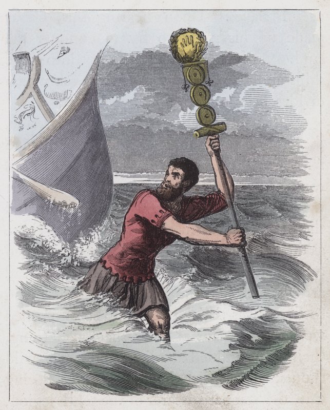 Landing of the Romans by English School