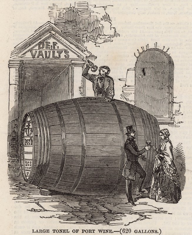 Large Tonel of Port Wine by English School