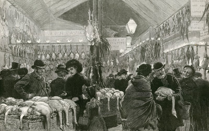 Leadenhall Market at Christmas Time by English School