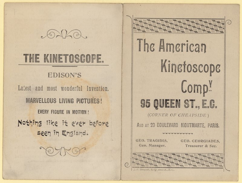 Leaflet Advertising The Kinetoscope by English School