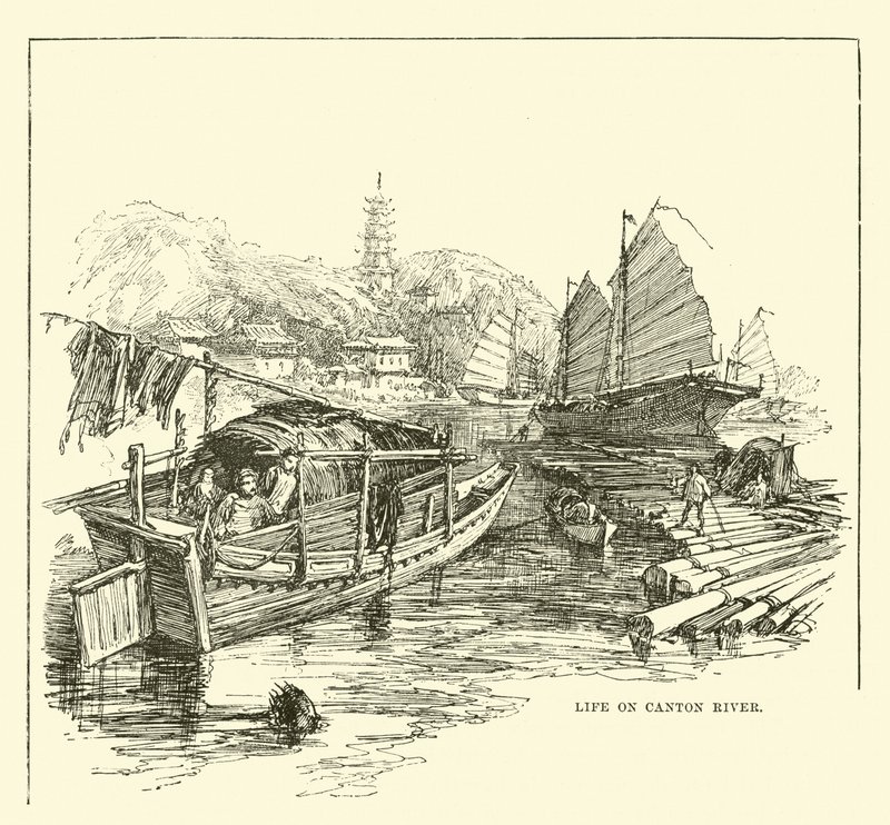 Life on Canton River by English School
