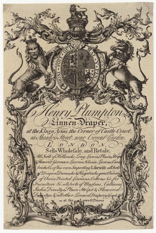 Linen Draper, Trade Card by English School
