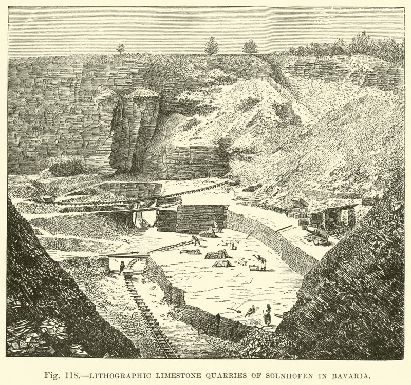 Lithographic Limestone Quarries of Solnhofen in Bavaria by English School