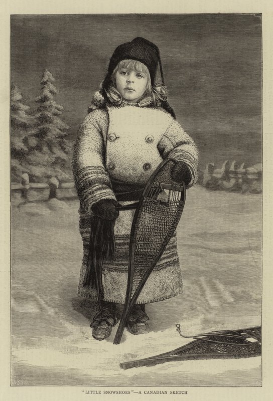 "Little Snowshoes", a Canadian Sketch by English School