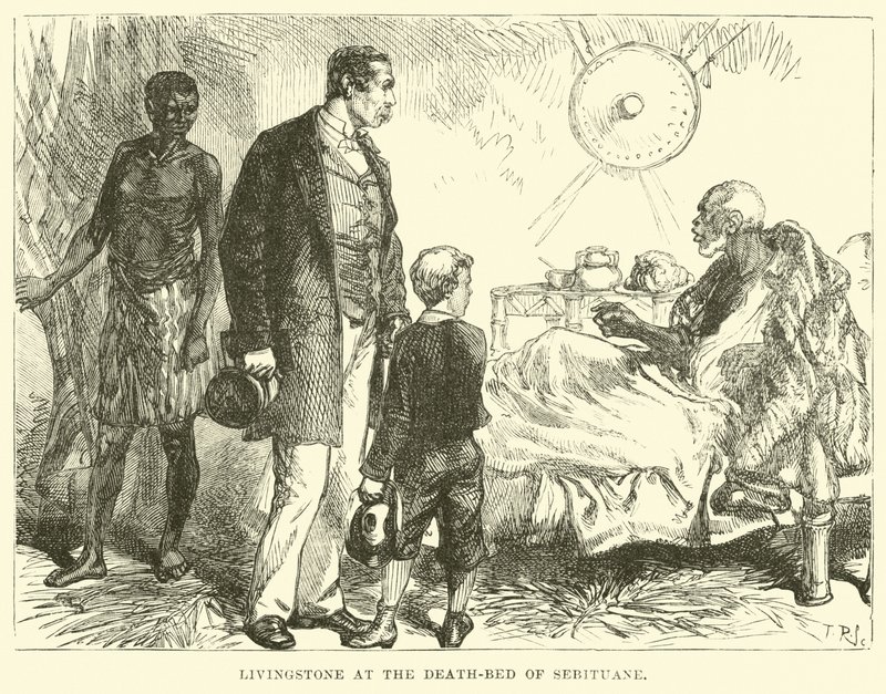 Livingstone at the Death-bed of Sebituane by English School