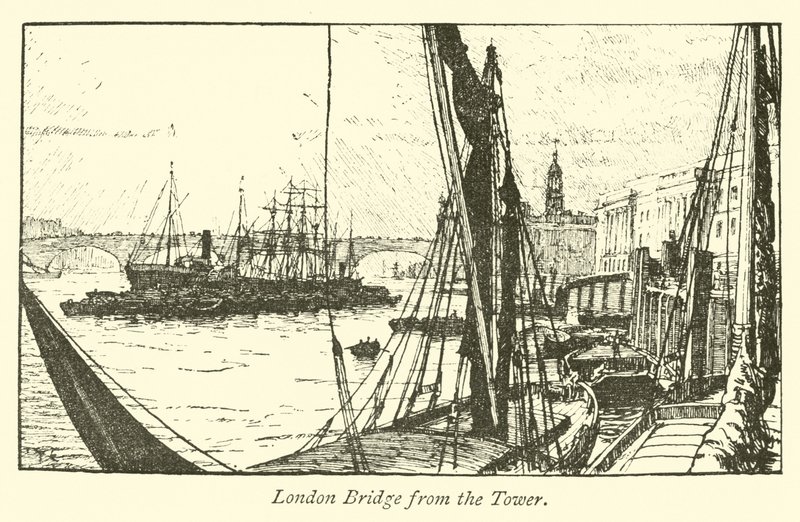 London Bridge from the Tower by English School
