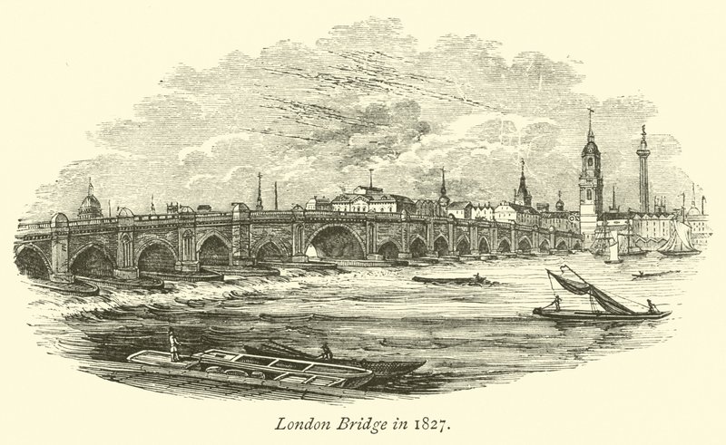 London Bridge in 1827 by English School
