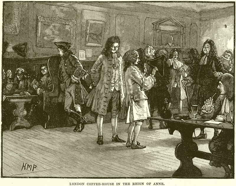 London Coffee-House in the Reign of Anne by English School