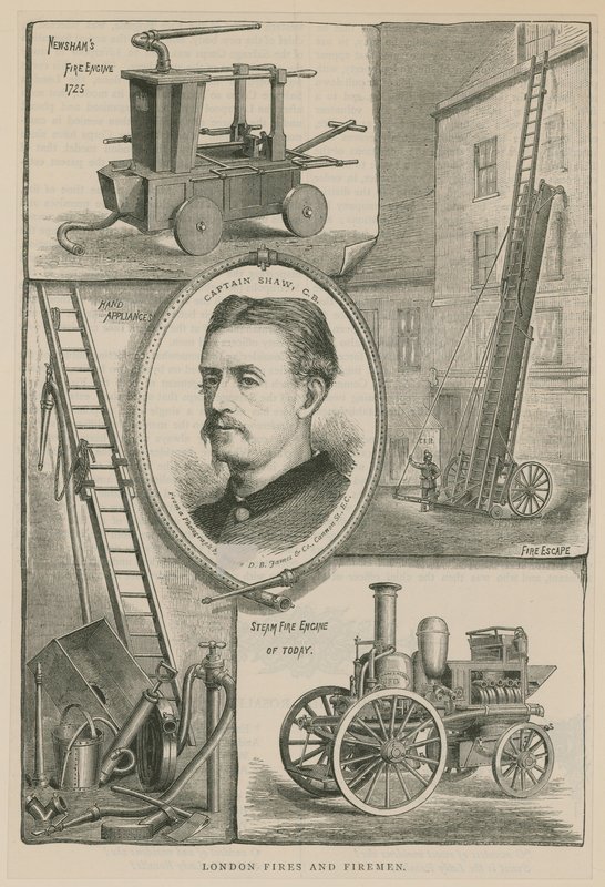London fires and firemen by English School