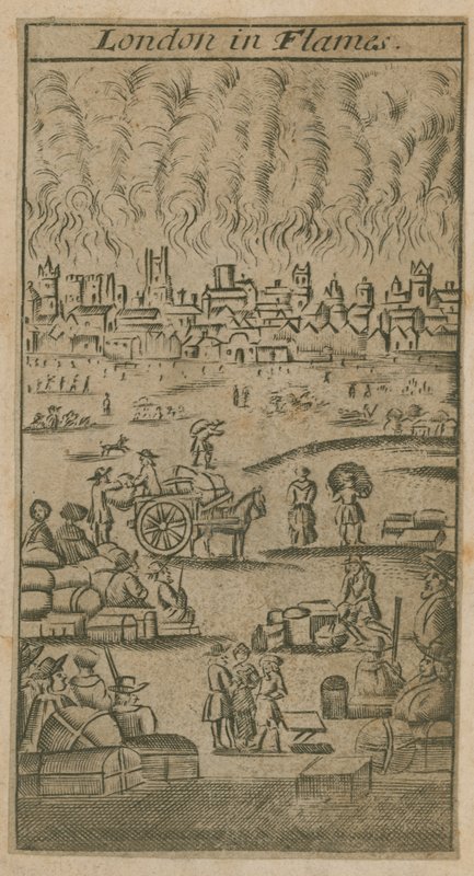 London in flames by English School