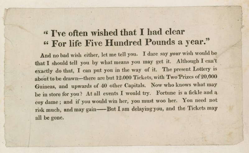 Lottery Advertisements by English School