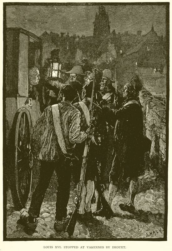 Louis XVI Stopped at Varennes by Drouet by English School