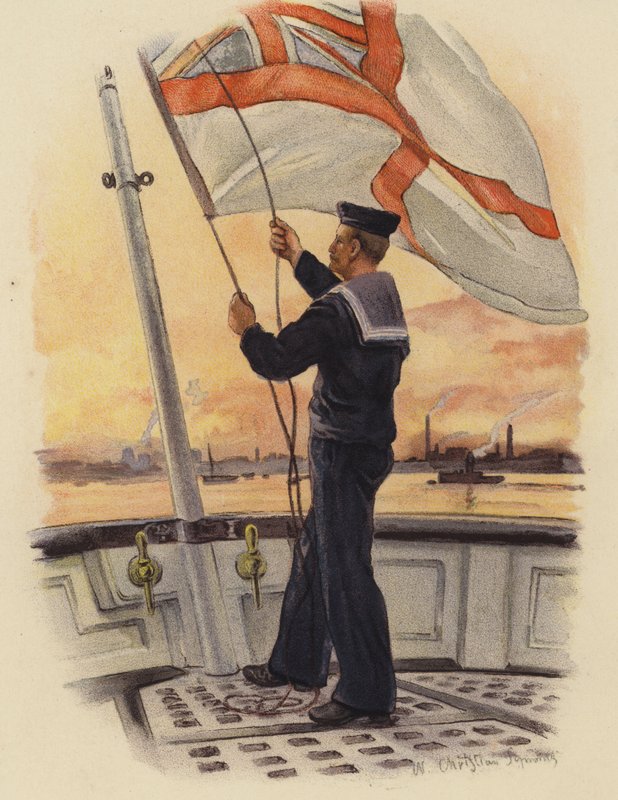 Lowering the Ensign at Sunset by English School