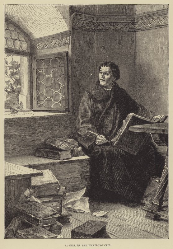 Luther in the Wartburg Cell by English School