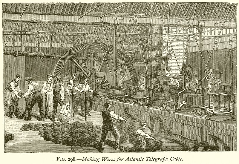 Making Wires for Atlantic Telegraph Cable by English School